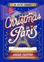 „Christmas in Paris“ in geschwungener Schrift, davor ein illustriierter Eiffelturm, Schnee und weihnachtliche Symbole.