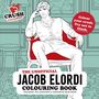 "JACOB ELORDI" steht in großen Buchstaben. Illustration: Eine lässige Person sitzt in einem roten Sessel.