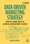 Text: "Data-Driven Marketing Strategy: How to apply data to achieve measurable results." Unten eine Daten-Illustration., Buch