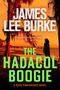 „JAMES LEE BURKE, THE HADACOL BOOGIE“ vor einem orangefarbenen Himmel mit einem Baum und einer Person am Strand., Buch