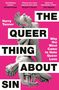Der Titel lautet: "The Queer Thing About Sin". Zwei Statuen auf pinkem Hintergrund. Zitate: Russell T Davies, Tom Holland. Autor: Harry Tanner.