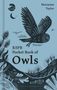 "RSPB Pocket Book of Owls" von Marianne Taylor, Illustration einer fliegenden Eule bei Nacht mit Mond und Sternen., Buch