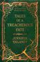"Tales of a Treacherous Fate" von Jennifer Delaney. Grün mit goldenen Verzierungen und Rissen., Buch