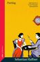 Cover: "Parting" von Sebastian Haffner. Illustration: Frau in rotem Kleid und Mann im Gespräch an einem Tisch., Buch