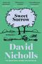 „Sweet Sorrow“ von David Nicholls. Drei Zitate von Guardian, Daily Telegraph, Observer. Illustration: Baum, Fahrräder auf Wiese.