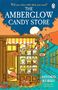 „Where your greatest desires are realised... THE AMBERGLOW CANDY STORE“. Illustration eines Süßwarenladens mit Herbstdekoration., Buch