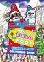 Text: "WHERE'S THE CHRISTMAS POO? SEARCH & FIND COLOURING BOOK." Illustration: Weihnachtsmann und Schneemann auf Geschenk.