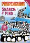 "PiRiPENGUiNS", "SEARCH & FIND", "COVER COMING SOON", fünf cartoonhafte Pinguine auf blauem Hintergrund, Logo von Orchard Books., Buch