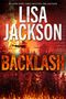 Titel: "Lisa Jackson: Backlash". Flammen und Rauch vor einer dunklen, bedrohlichen Kulisse.