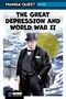 Text: The Great Depression and World War II. Illustration: Mann im Anzug mit Zylinder, Schiffe im Hintergrund, gelber Globus., Buch