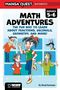 "Math Adventures: The fun way to learn about fractions, decimals, geometry, and more! Manga-Charaktere üben verschiedene Posen aus.", Buch