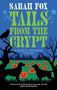 „TAILS FROM THE CRYPT: A MAGICAL MENAGERIE MYSTERY“. Silhouette von Hunden und Kürbissen vor einem nächtlichen Wald.