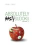 "Absolutely Nasty Sudoku Level 1". Ein Apfel mit Sudoku-Grid und Wurm.