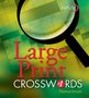 „Large Print Crosswords #1“ von Thomas Joseph, Hintergrund: Kreuzworträtsel mit Lupe.
