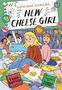 "BRIANNA BANANA NEW CHEESE GIRL" steht auf einem Notizblatt. Illustration: Mädchen in chaotischer Bibliothek mit Büchern., Buch