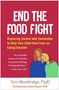 „END THE FOOD FIGHT“, ein Buchcover mit drei umarmenden Personen in stilisierter Illustration., Buch