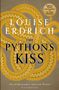 “Louise Erdrich: The Python's Kiss.” Illustration einer gelben Python auf grauem Hintergrund.