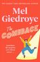 "Mel Giedroyc: The Comeback. Sometimes life surprises you with an encore." Illustration einer springenden Frau im Scheinwerferlicht.