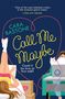 „Call Me Maybe“, „Cara Bastone“. Illustration: Frau mit Kopfhörern liegend, Mann mit Katze am Laptop, blauem Hintergrund.