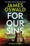 "James Oswald: For Our Sins. The wages of sin is death." Ruinen vor einem dramatischen, farbigen Himmel., Buch