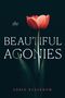 "The Beautiful Agonies" und "Adrie Kusserow" in Weiß und Rot. Eine rote Tulpe auf dunklem Hintergrund.