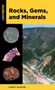 Titel: "Rocks, Gems, and Minerals". Autor: Garret Romaine. Links: Abbildungen von Mineralien. Rechts: ein Flusstal., Buch