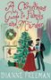„A Christmas Guide to Family and Murder“ steht in verspielter, roter Schrift oben. Illustration: Paar vor Weihnachtsbaum.
