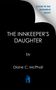 Ein Buchcover mit schwarzem Hintergrund, Titel „THE INNKEEPER'S DAUGHTER“ von Diane C. McPhail, Blaues Logo unten.