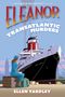 Titel: "Eleanor and the Transatlantic Murders" von Ellen Yardley. Blauer Hintergrund mit einem umgeblätterten Ecke., Buch