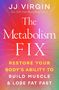 „The Metabolism Fix: Restore Your Body’s Ability to Build Muscle & Lose Fat Fast“ auf buntem Strahlenhintergrund.