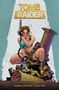 "TOMB RAIDER" oben, darunter "COLOSSAL COLLECTION • VOLUME ONE". Illustration: Frau mit Zöpfen, Waffen, alte Ruinen im Hintergrund., Buch