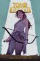 "TOMB RAIDER" und "COLOSSAL COLLECTION • VOLUME THREE". Illustration einer Frau mit Bogen und Pfeil, selbstbewusst stehend., Buch