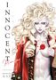 Text: "INNOCENT ROUGE OMNIBUS 1 Shin'ichi Sakamoto". Illustration einer Person mit langen, lockigen, blonden Haaren in roter Jacke., Buch