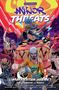 "Minor Threats", bunte Comic-Illustration mit mehreren Fantasy-Charakteren; einige halten Instrumente., Buch
