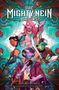 "Critical Role: The Mighty Nein Origins" zeigt vier fantasievolle Figuren vor einem bunten, wirbelnden Hintergrund., Buch