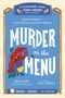 Im Zentrum steht "Murder on the Menu", darunter ein Hummer und Zitronenscheiben; es ist eine Buchabdeckung., Buch