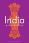 Text: "India", "MANU BHAGAVAN", "POLITY HISTORIES". Illustration eines Ashoka-Löwen auf lila Hintergrund.
