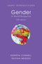„Gender In World Perspective“, Autoren: Raewyn Connell, Tristan Bridges. Farbige, abstrakte Illustration auf lila Hintergrund., Buch