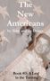 Text: "The New Americans by Tony and Ty Drago. Book #5: A Leaf in the Turning." Zwei Menschen, die sich küssen., Buch