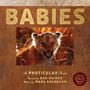 "BABIES" in großen Buchstaben. Löwenjunges in einer natürlichen Umgebung. Autoren: Dan Kainen und Mara Grunbaum., Buch