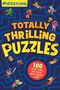 Text: "Puzzletopia", "Totally Thrilling Puzzles", "100 Secret Codes, Fun Puzzles, Brain Teasers + More". Illustrationen von Figuren in einem Labyrinth.