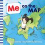 „Me on the Map“ ist eine bunte Illustration eines Mädchens auf einer Weltkarte.