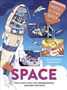 „Choose a Science Quest. In Space.“ Illustrationen von Astronauten im Raumschiff, im All und auf einem Planeten.