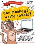 "Can monkeys write novels? Once upon a time," fragt ein Affe an einem Laptop. Ein Papierflugzeug und Sterne sind illustriert.