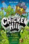 "Chicken Hill: Attack of the Zombie Cactus" ist ein farbenfrohes Comic-Cover mit verrückten Kakteen und einem Jungen in einem Baumhaus., Buch