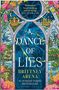 "A Dance of Lies" von Brittney Arena, ein Bestseller. Buntes Glasmuster, Kronen und Rosen, kunstvoll verzierte Optik.