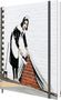 Illustration: Eine Frau im Dienstmädchen-Outfit hebt eine Wand wie einen Vorhang an, um Ziegel dahinter zu verstecken., Kalender