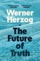 Text: „Werner Herzog. The Future of Truth.“ Hintergrund: Eisschollenlandschaft mit einem kleinen Pinguin in der Ferne., Buch