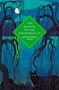 „The Hound of the Baskervilles“ von Arthur Conan Doyle, grüne Diamantform, Nachtlandschaft mit Bäumen und Hundesilhouette., Buch