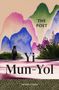 „The Poet“, „Yi Mun-Yol“. Illustration: Bunte Berge, Mann im Umhang vor Naturkulisse., Buch